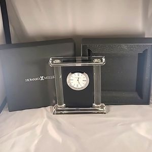 Howard Miller Crystal and Brass Clock